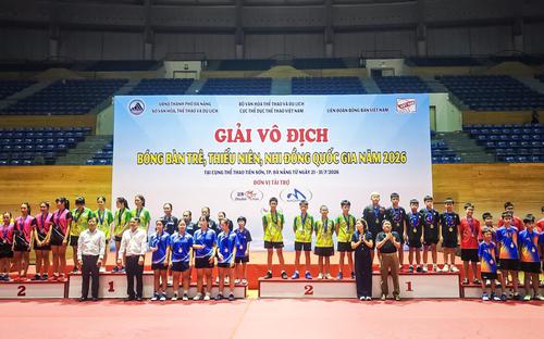 Đoàn CAND T&T dẫn đầu giải vô địch bóng bàn trẻ quốc gia 2026
