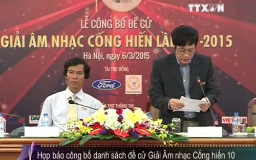 Truyền hình: Lễ công bố danh sách đề cử Giải Âm nhạc Cống hiến 10 - 2015