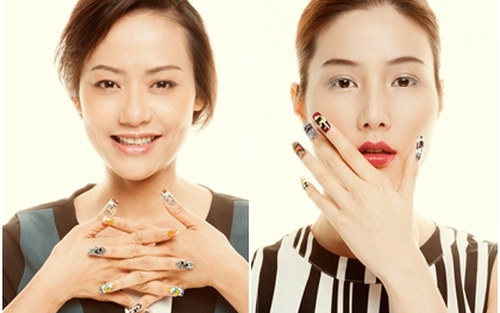 Diễm My 9x, Hồng Ánh, Hoàng Thùy Linh vẽ móng tay cứu tê giác