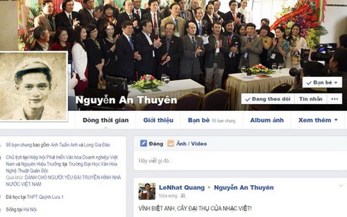 Facebook cố nhạc sĩ An Thuyên ngập tràn lời thương tiếc
