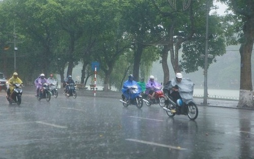 Cả nước có mưa rào và dông vào chiều tối