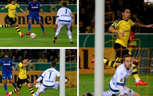 Kagawa ghi bàn như Messi trong chiến thắng 7-1 của Dortmund trước Paderborn