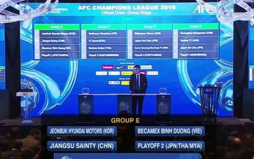 Bốc thăm AFC Champions League 2016: Bình Dương lại đối đầu nhà vô địch Hàn Quốc