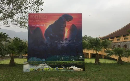 Hình ảnh ‘Kong’ xuất hiện tại nơi đoàn phim 'Kong: Skull Island' nghỉ ở Ninh Bình