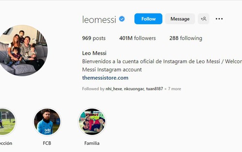 Messi vượt mặt Ronaldo trên Instagram
