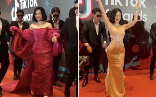 Video Angela Phương Trinh 'chơi lớn', thay váy chớp nhoáng trên thảm đỏ