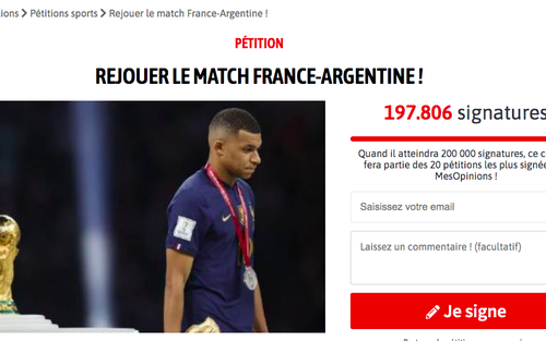 200.000 chữ ký đòi đá lại chung kết World Cup 2022