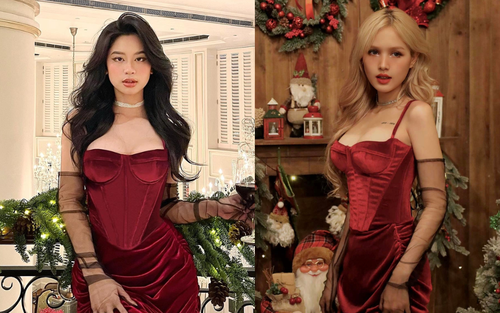 Khi 2 hot girl đình đám "đụng độ" ảnh Giáng sinh: Hàn Hằng đẹp không tì vết, nhan sắc Xoài Non mãi đỉnh!