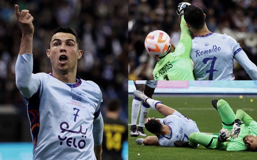 Ronaldo bị đồng đội cũ đấm vào mặt trong trận đấu đầu tiên ở Ả Rập Xê Út