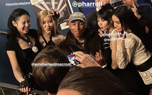 Bức hình quyền lực bất ngờ: BLACKPINK visual phát sáng bên Pharrell, còn được đích thân Đệ nhất Phu nhân Pháp chụp