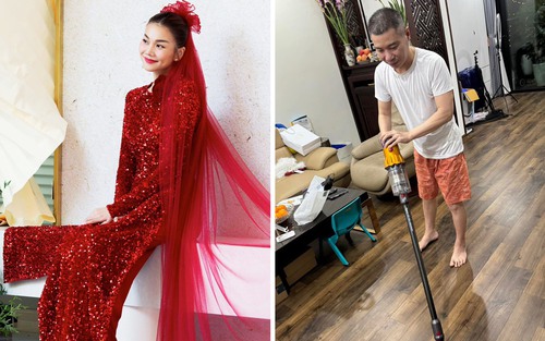 Thanh Hằng xinh đẹp trong áo dài cưới, bà xã Công Lý khoe 'quà' 20/10