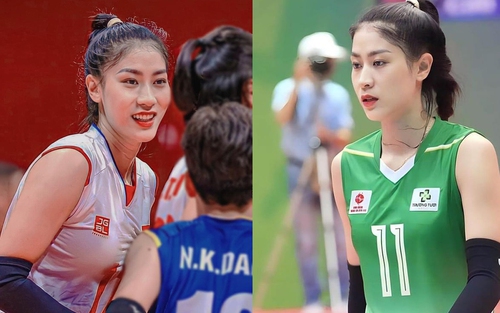 'Cực phẩm' làng bóng chuyền Kiều Trinh thi đấu lăn xả bất chấp nguy cơ chấn thương ở giải VĐQG 2023
