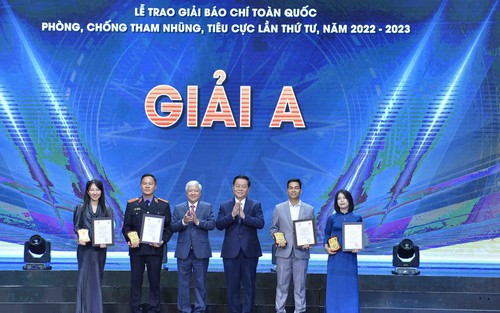 54 tác phẩm xuất sắc đoạt Giải Báo chí toàn quốc phòng, chống tham nhũng, tiêu cực 