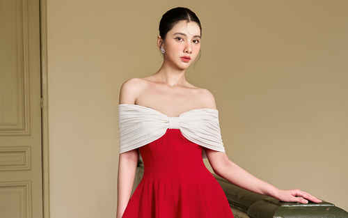 Người đẹp Cẩm Đan khoe vai trần gợi cảm với trang phục của NTK Lê Ngọc Lâm