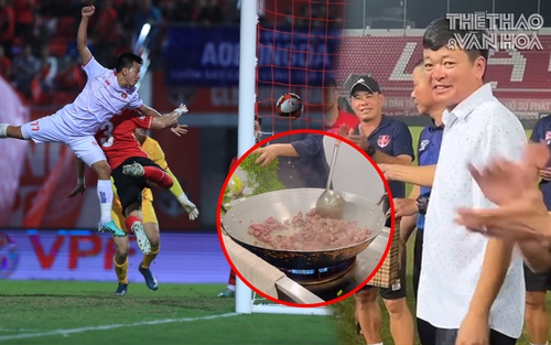 Vừa thắng CLB CAHN, bầu Hoàn hóa thân thành 'Master Chef', ăn mừng thắng lợi bằng đặc sản Hải Phòng