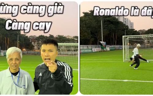 Ronaldo phiên bản U71 gây sốt: Chơi bóng chuyên nghiệp như thanh niên, cú bật nhảy đánh đầu không khác gì CR7 phiên bản thực