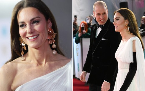 Khoảnh khắc táo bạo của vợ chồng Kate - William trên thảm đỏ gây "bùng nổ", diện mạo nàng dâu hoàng gia gây bất ngờ