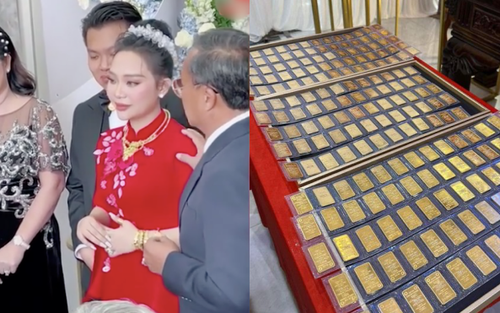 Màn trao quà cưới "không nhượng bộ": Mẹ chú rể trao 200 cây vàng thì bố cô dâu đáp lễ bằng 30 cuốn sổ đỏ và nhiều món đồ giá trị