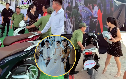 Đám cưới độc lạ Bình Dương lại gây choáng với clip tặng xe máy, vàng cho khách mời: 100% đều có quà! 