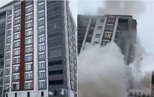 Video: Tòa nhà “chống động đất" đổ sập trong tích tắc sau trận động đất 7,8 độ richter tại Thổ Nhĩ Kỳ và Syria