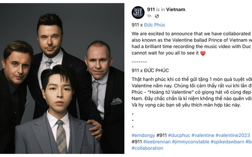 Đức Phúc hợp tác boyband huyền thoại 911 trong MV ra mắt dịp Valentine 