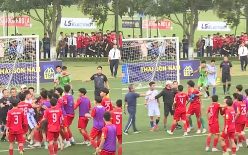 Cầu thủ U17 Hà Tĩnh và Huế suýt ẩu đả sau màn đá luân lưu ‘căng như dây đàn’ ở giải quốc gia