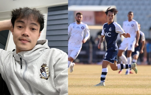 Bị Đức Huy trêu chọc sau trận ra mắt ở K-League 2, Văn Toàn thốt lên: 'Ngã chảy cả máu mà'