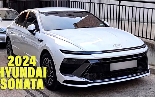 Bất cẩn đỗ nơi công cộng, Hyundai Sonata 2024 lộ diện không che chắn: Thiết kế cực đẹp, màn hình giải trí siêu lớn, gây khó dễ Camry và K5