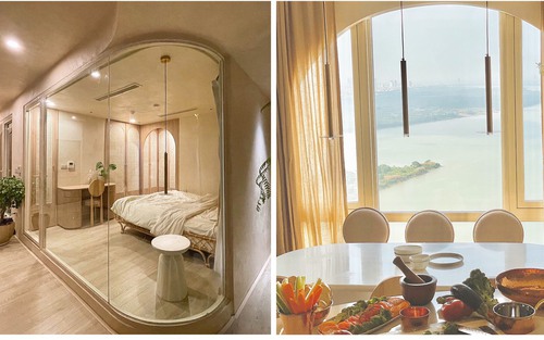 Nữ họa sĩ tự tay thiết kế căn hộ 120m2 đắt giá: Mang cây xanh vào trong từng góc nhỏ, vừa nấu ăn vừa “ngắm trọn” sông Hồng