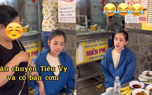Bắt gặp Hoa hậu Tiểu Vy đi ăn cơm bình dân, cô chủ quán lập tức có 1 hành động khiến dân tình xem xong đều "nức nở"