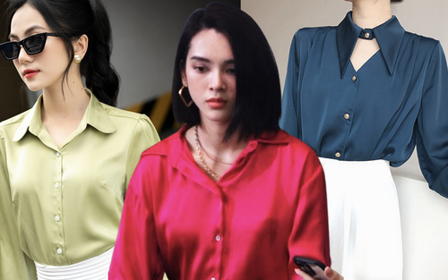 Quỳnh Lương diện sơ mi lụa đúng chuẩn style công sở: Thiết kế mềm mại, nhẹ nhàng mà sang chảnh tuyệt đối
