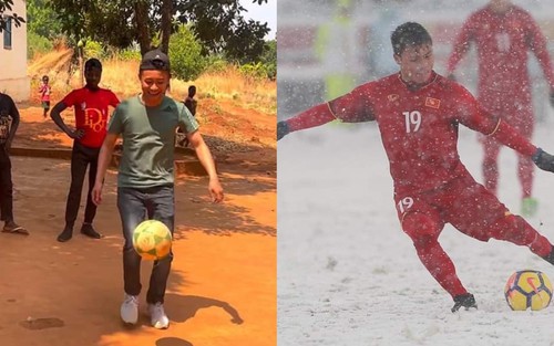 Quang Linh Vlog tái hiện siêu phẩm cầu vồng tuyết của Quang Hải, nhưng fan lại chỉ ra điểm giống Văn Đức