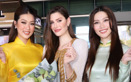 Hoa hậu đẹp nhất thế giới và 1 nhân vật quyền lực của Miss Grand đến Việt Nam, Thiên Ân và Quỳnh Châu đích thân ra đón