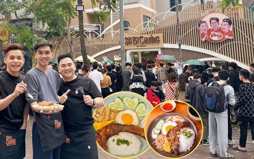 Quán cơm tấm của bộ 3 streamer nổi tiếng mở chi nhánh ở Hà Nội: Khách kéo đến check-in ầm ầm, xếp hàng dài đợi 4-5 tiếng chỉ để chờ thưởng thức 