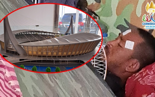 Công nhân Campuchia dựng lều ngủ tại SVĐ nghìn tỷ, hối hả chuẩn bị lễ khai mạc SEA Games 32