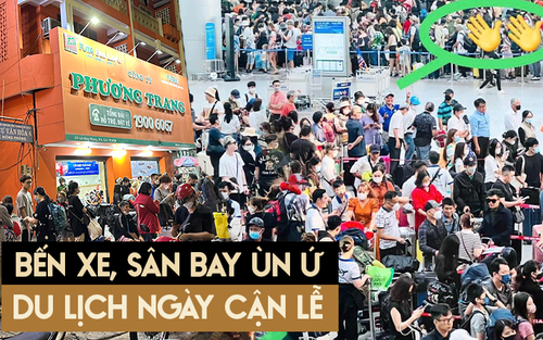 Ngày trước lễ 30/4 - 1/5: đông nghịt người kéo nhau ra bến xe, sân bay sớm tại TP.HCM, cảnh chờ đợi không kém gì Tết ta
