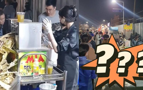 Ngỡ ngàng xe nước mía Việt giữa lòng Hàn Quốc: Hai ngày ép hết 900kg mía, khách xếp hàng chờ mua đông như trẩy hội 