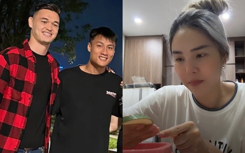 Vợ siêu mẫu của Mạc Hồng Quân tự tay chuẩn bị đồ ăn cho chồng mời thủ môn Việt kiều đến chơi