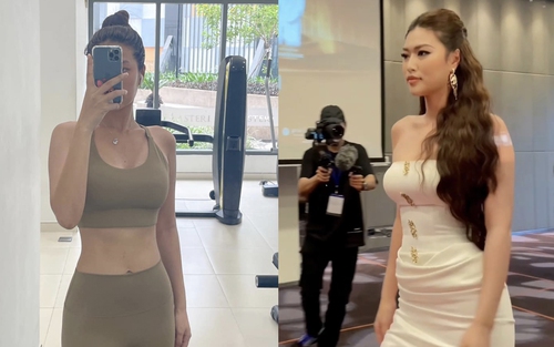 Hoa hậu Thiên Ân zoom cận vóc dáng 'căng đét' hậu bị chê 'body trồi sụt, catwalk nặng nề'