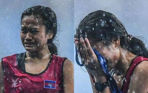 Báo Mỹ ca ngợi quyết tâm không bỏ cuộc của nữ VĐV Campuchia khi chạy một mình dưới cơn mưa tầm tã tại SEA Games