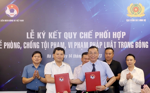 VFF và Cục Cảnh sát hình sự ký kết Quy chế phối hợp về phòng, chống tội phạm, vi phạm pháp luật trong Bóng đá