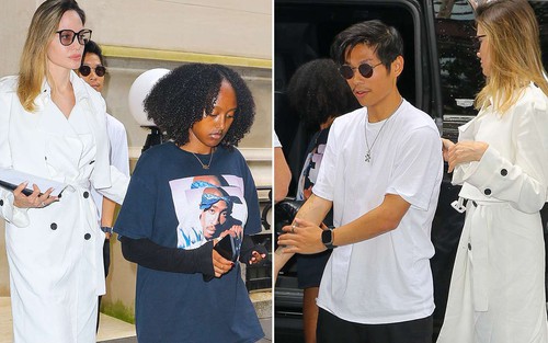 Angelina Jolie xuất hiện trẻ trung, con nuôi gốc Việt Pax Thiên cực nam tính 'hộ tống' mẹ
