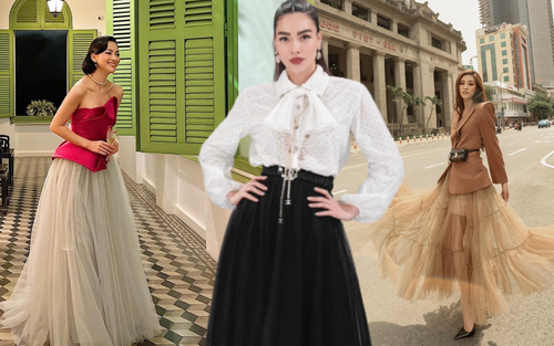 Mặc đẹp chân váy voan bồng bềnh: Phối áo blouse, blazer có ngay set đồ ưng mắt