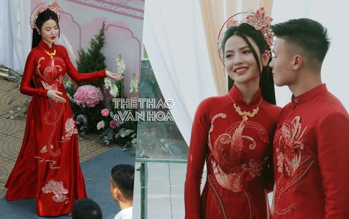 Chu Thanh Huyền đằm thắm, dịu dàng trong ngày trọng đại, Quang Hải liên tục có cử chỉ tình cảm