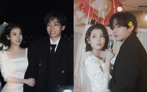 Ảnh hậu trường 'đốn tim' fan của V BTS và IU trong MV 'Love wins all'