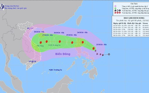 Tin bão gần Biển Đông (Cơn bão TRAMI)