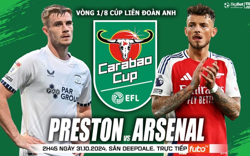 Nhận định, soi tỷ lệ Preston vs Arsenal 2h45 ngày 31/10, vòng 1/8 Cúp Liên đoàn Anh