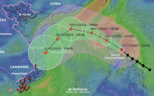 Thời tiết ngày 18/1: Bão Man-yi trở thành bão số 9 trong năm