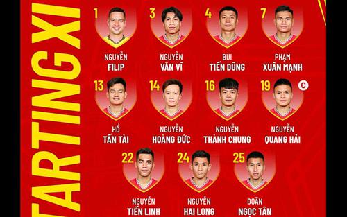 Đội hình xuất phát Việt Nam vs Indonesia: Filip Nguyễn bắt chính, Quang Hải mang băng đội trưởng