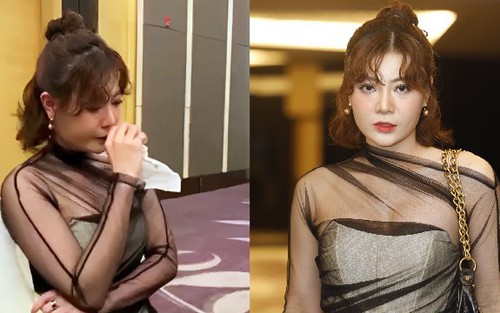 Thanh Hương bật khóc khi lần đầu xuất hiện hậu thông báo ly hôn